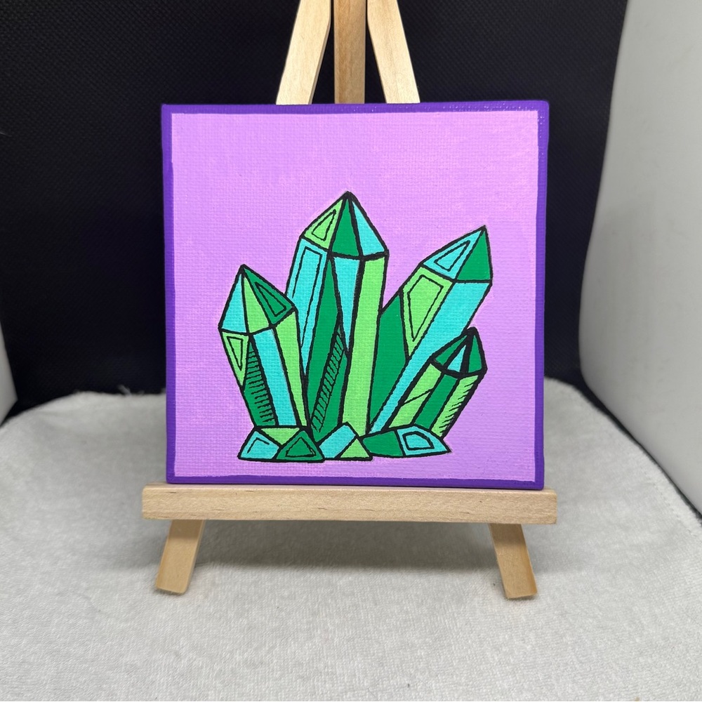 Vibrant Crystal Art on Canvas